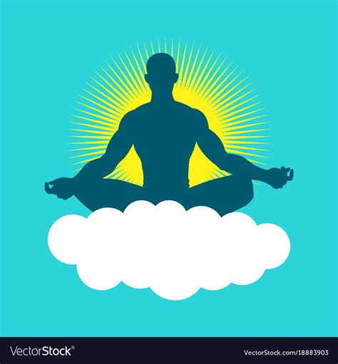 Silhouette Of A Man Figure Meditating Royalty Free Vector