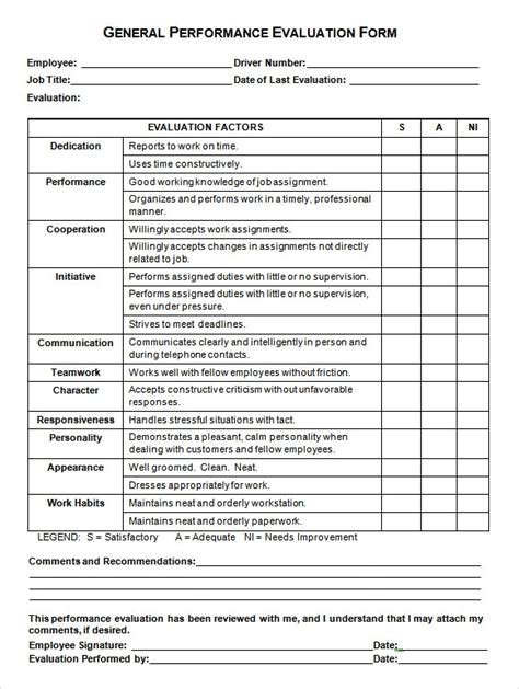 This form should be printed, completed, scanned and emailed to dr. FREE 7+ Sample Performance Evaluation Forms in PDF | MS Word