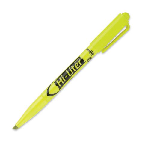 Hi Liter Pen Style Highlighters Fluorescent Yellow Ink Chisel Tip