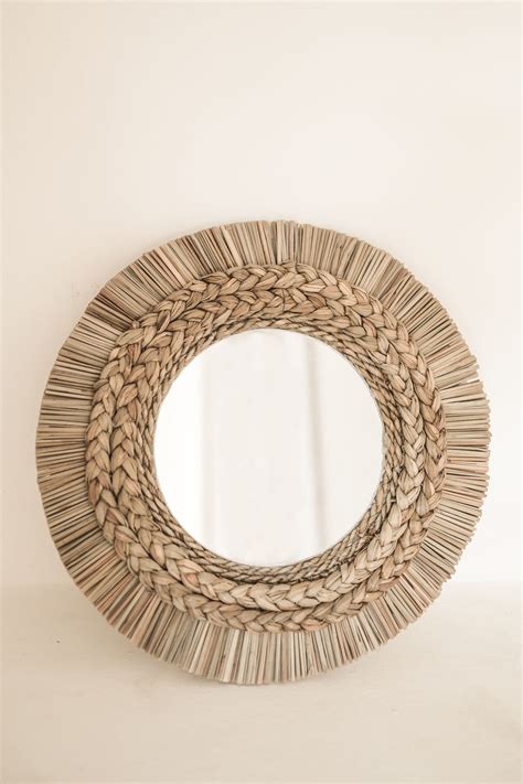 Seagrass Round Mirror Boho Mirror Bohemian Mirror Small Etsy Australia