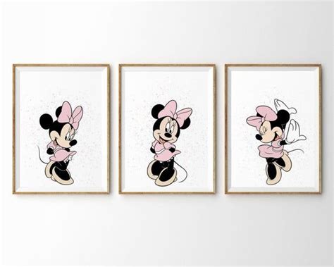 Minnie Mouse Print Nursery Disney Art Minnie Mouse Wall Art Etsy In