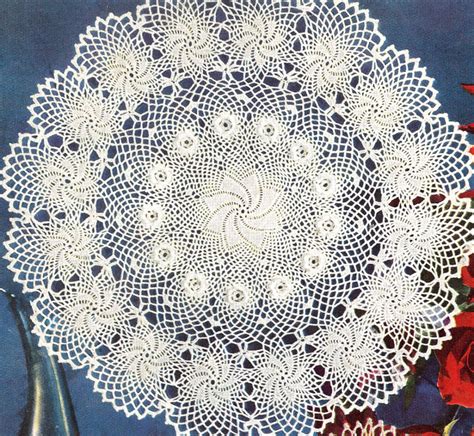 Lace Flower Doily Free Crochet Pattern Diagram Zouzou