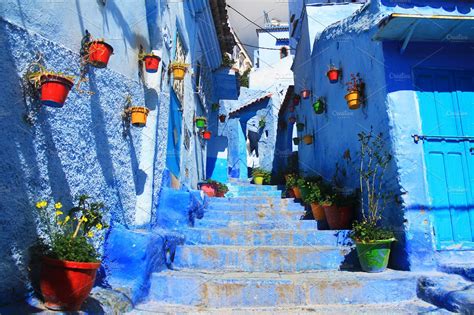 Chefchaouen The Blue City Of Morocco High Quality Architecture Stock