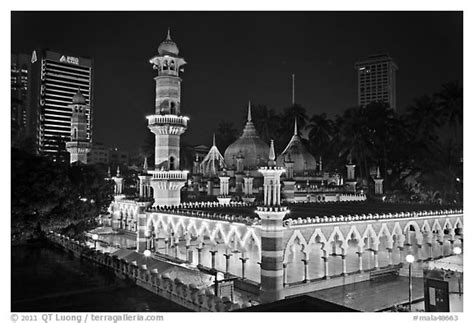 As of 10 july, kuala lumpur confirmed 2,445 cases and 18 fatalities. Black and White Picture/Photo: Prayer hall, Masjid Jamek ...