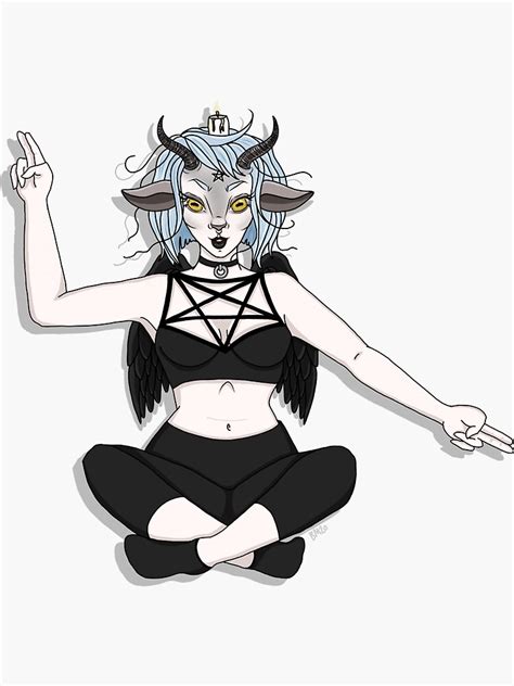 Baphomet Goth Goat Demon Girl Sticker By Brieep Redbubble