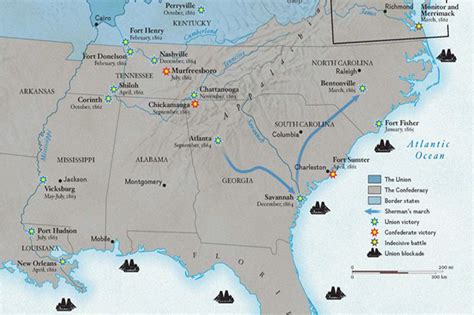 Key Civil War Battles Map