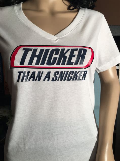 Thicker Than A Snicker Women S V Neck T Shirt Girls Love Stuff Boutique