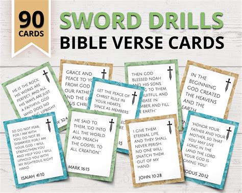 Printable Bible Sword Drills Bible Sword Drill Verses Etsy