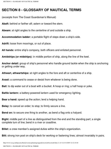 Glossary Of Nautical Terms Ships Deck Ship