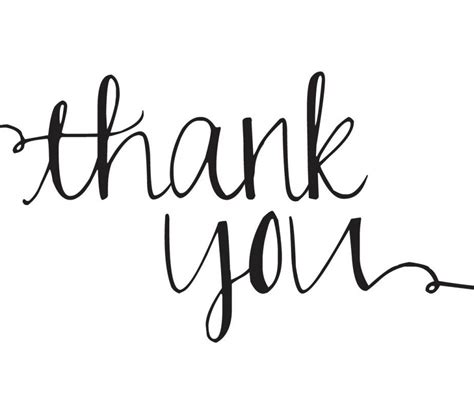 Thank You Clip Art Black And White Brown Transfer Pinterest