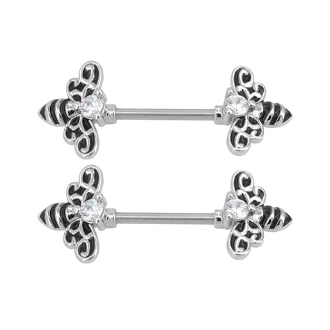 wholesale new design diamond heart push pin sex nipple bar straight piercing toposh