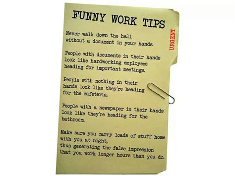 Always Carry A Document In Your Handsand Other Funny Work Tips