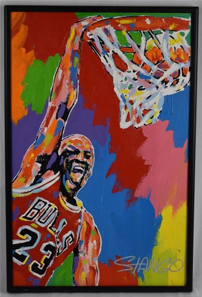 Lot Detail Michael Jordan Original Oil Painting 20x29 Framed By John