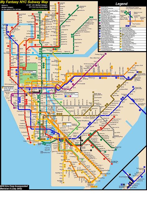 See more ideas about metro map, subway map, transit map. Fantasy NYC Subway Map (Revision 8) by ECInc2XXX on DeviantArt