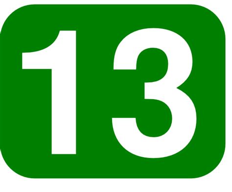 One of the years 13 bc, ad 13, 1913, 2013. Green Rounded Rectangle With Number 13 clip art Free Vector / 4Vector