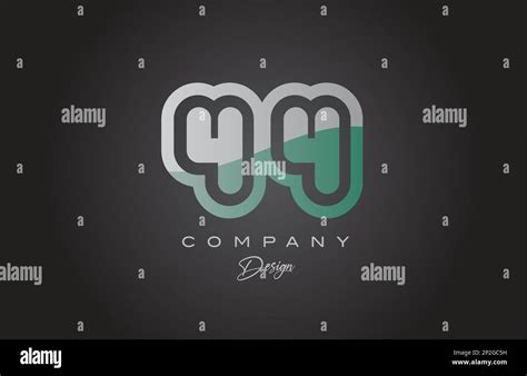44 Green Grey Number Logo Icon Design Creative Template For Business