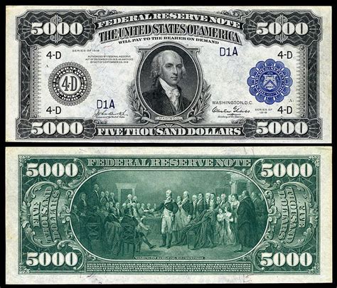 Nice Crisp Unc 1918 5000 Federal Reserve Note Copy Ebay