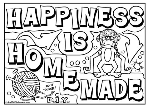 We specialize in personalized graffiti designs so if you're looking for a new graffiti logotype or just a cool design for maybe you'd like to see your own name in graffiti or need a sign for your party or a new logotype for your business or a fresh design for your new clothing. Free Coloring page, D.I.Y. Graffiti, Happiness Is Homemade ...