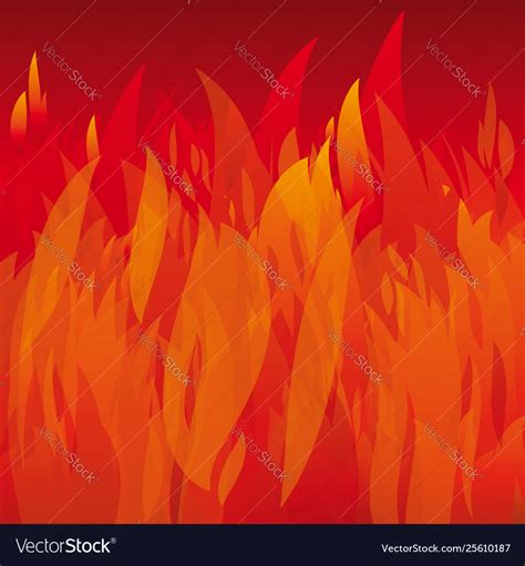 Fire Background With Gradient Flames All Around Vector Image
