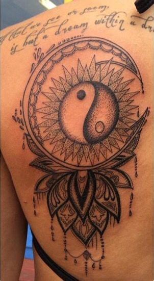 Sun And Moon Tattoo With Yin Yang Tattoo Font For Men Tattoos Yin