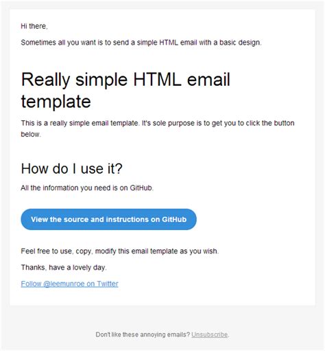 Html Email Template Examples Ulsdtattoo
