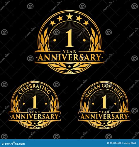 1 Year Anniversary Design Template Anniversary Vector And Illustration