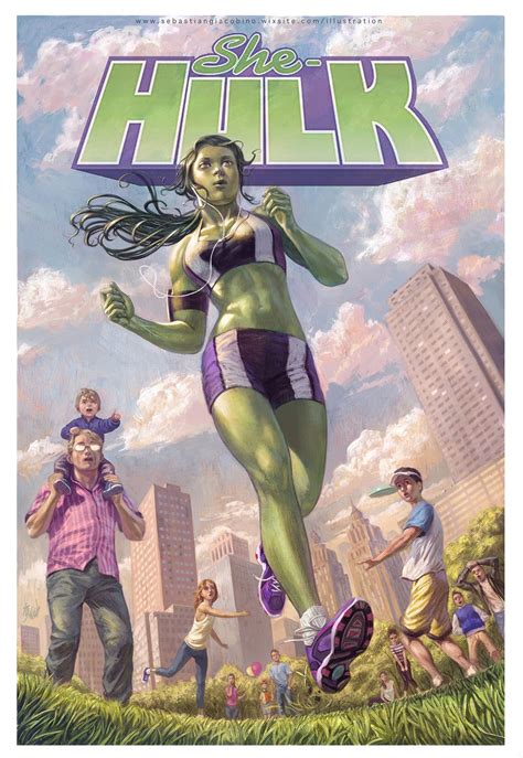 She Hulk By Sebastiangiacobino Shehulk Sebastiangiacobino Marvel Superhero Comics Cover