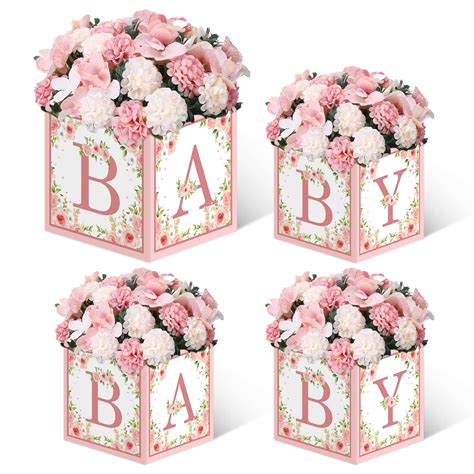 Buy Gogoparty Pink Baby Shower Boxes Decorations 4 Baby Shower