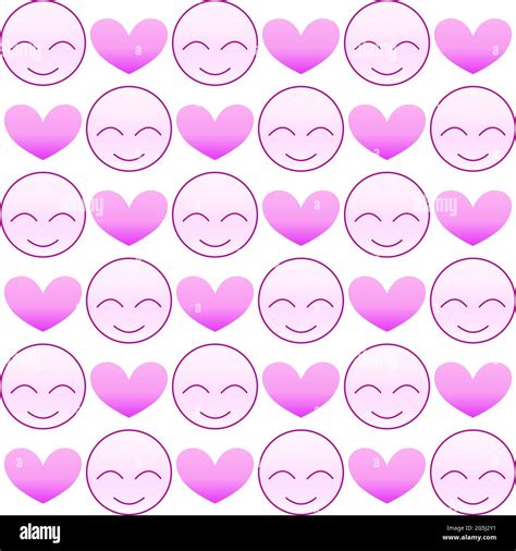 Love Emotion Face In Pink With Heart 10 Stock Vector Image And Art Alamy