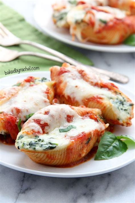 Maybe you would like to learn more about one of these? Spinach-ricotta stuffed shells recipe from @bakedbyrachel ...