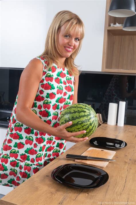 Jessy Fiery Enjoys Watermelon In Her Kitchen