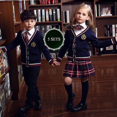 Spring Winter Fashion Korean British School Uniform For Girlsandboys