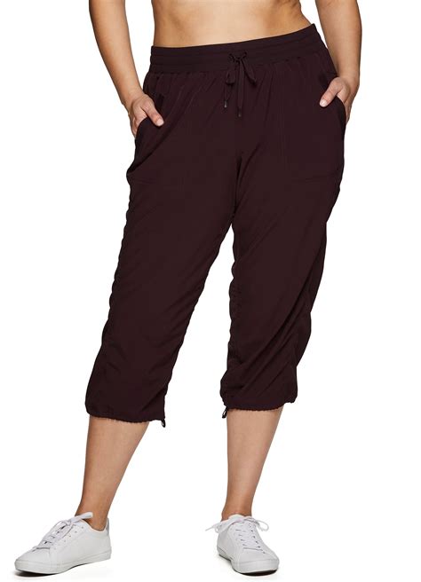 Rbx Active Women S Plus Size Lightweight Woven Capri Pant With Pockets