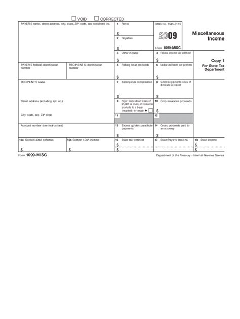 Irs 1099 Misc 2009 Fill Out Tax Template Online Us Legal Forms
