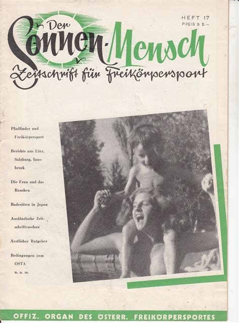 Heft 17 Zeitschrift Für Freikörpersport Offizielles Organ Der österreichischen Fkk Von Der