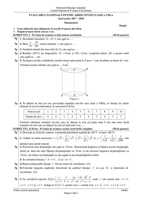 Teste Matematica Clasa 3 Evaluare Finala Nbxz