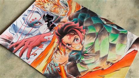 Speed Drawing Tanijrou Vs Rui Kimetsu No Yaiba Demon Slayer Youtube