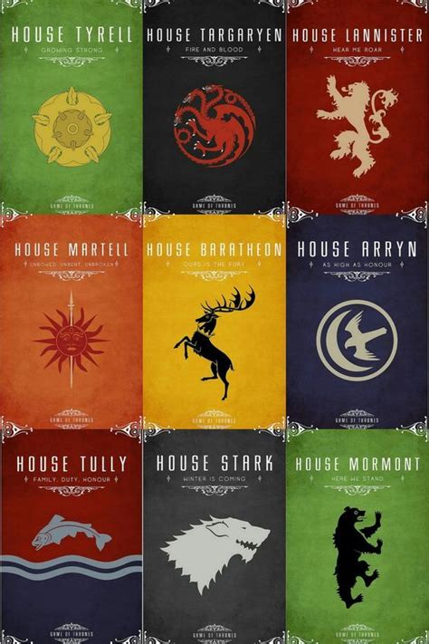The Game Of Thrones Poster With Different Colors