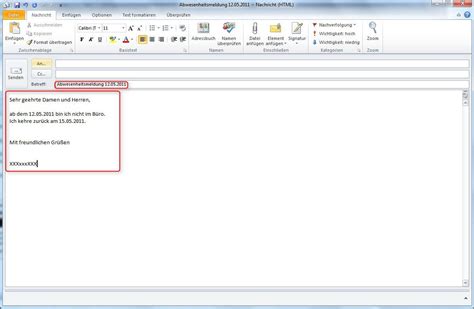 Microsoft Outlook 2010 Abwesenheitsnotiz Einrichten Supportnet