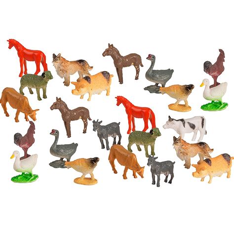 Buy 100 Piece Party Pack Mini Farm Animals Plastic Mini Educational