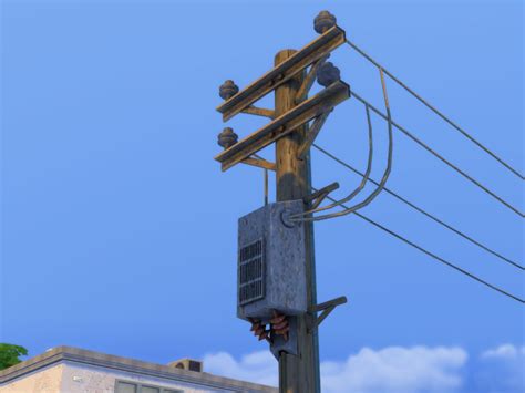 The Sims Resource Telegraph End Pole With 4 Wire Points