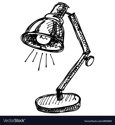 Black Sketch Drawing Of Lamp Royalty Free Vector Image