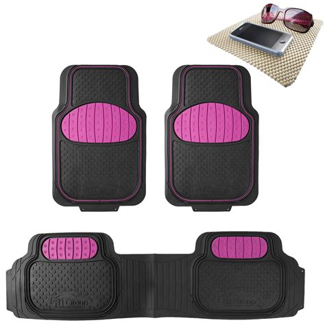 Fh Gorup Pink Black Heavy Duty Floor Mats From Fh Group For Auto Car W