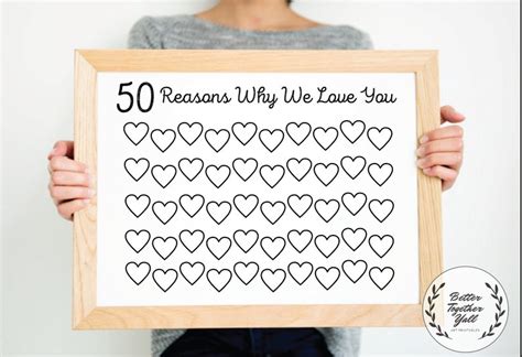 50th Birthday Present 50 Reasons Why We Love You Etsy