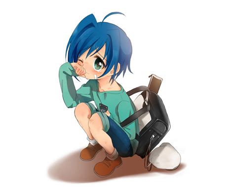 Blue Haired Boy Anime Character Crying Hd Wallpaper Wallpaper Flare
