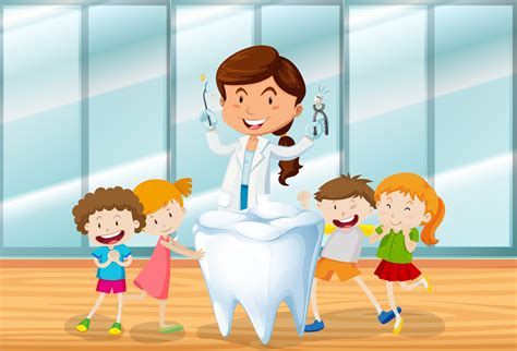 Dentist And Happy Children 303576 Vector Art At Vecteezy