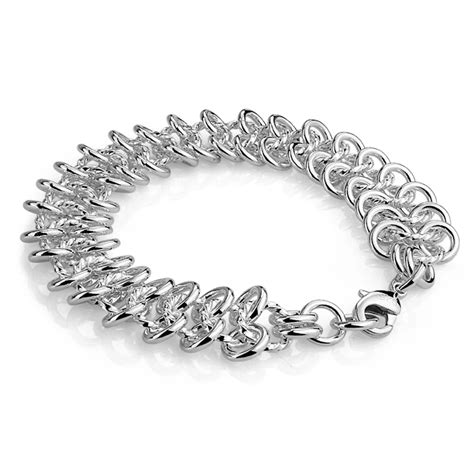 New Fashion Solid 925 Sterling Silver Bracelet 100 Silver Link Chain