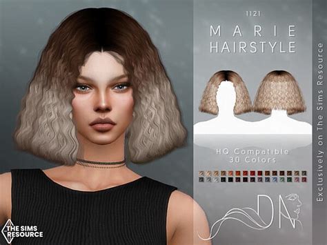Marie Hair Bydarknightt ~ The Sims Resource Sims 4 Hairs