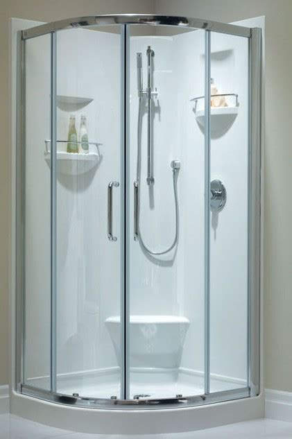 · pvc shower drain with stainless steel drain plate. Sacha Neptune Neo-Round Corner Shower