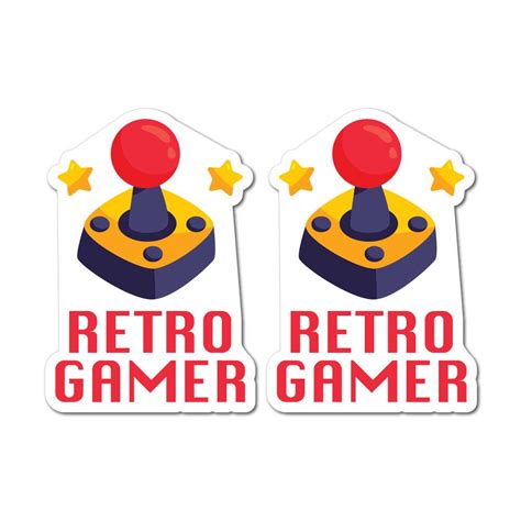 2x Retro Gamer Sticker Decal Funny Player Gaming Pc Console Nerd Gamer